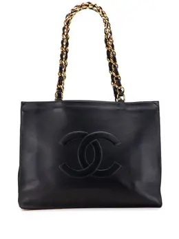 CHANEL Pre-Owned: Чёрная сумка-шоппер 