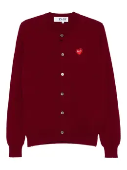 Comme Des Garçons Play: Бордовый кардиган  Heart