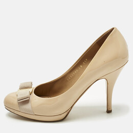 Salvatore Ferragamo: Жовті туфлі  Vara Bow