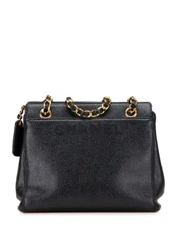 CHANEL Pre-Owned: Чёрная сумка-шоппер 
