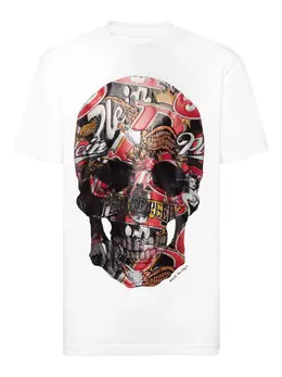Philipp Plein: Белая футболка  Skull