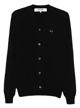Comme Des Garçons Play: Чёрный кардиган  Heart