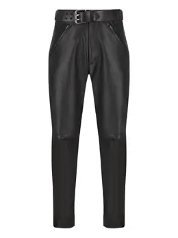 Saint Laurent: Кожаные брюки 