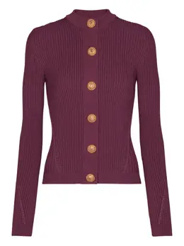 Balmain: Фиолетовый кардиган 