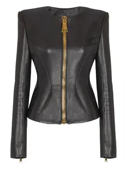 Balmain: Кожаная куртка 