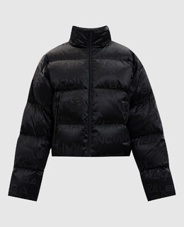 Balenciaga: Чёрный пуховик 