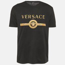 Versace: Чорні футболки  Medusa