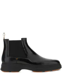 Santoni: Чёрные ботинки 