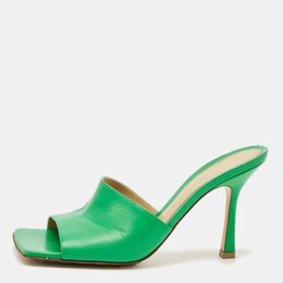 Bottega Veneta: Зелёные сандалии  Stretch