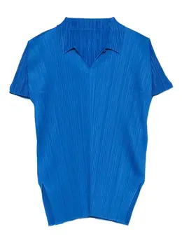 Pleats Please Issey Miyake: Голубой топ 
