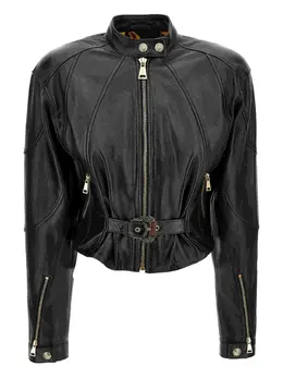 Versace Jeans Couture: Кожаная куртка 