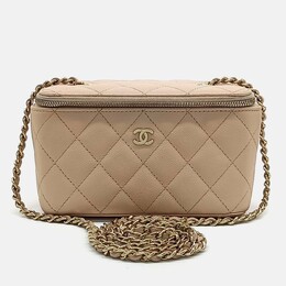 Chanel: Бежевая сумка через плечо 