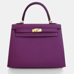 Hermes: Фиолетовая сумка  Kelly 25