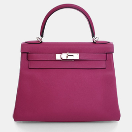 Hermes: Фиолетовая сумка  Kelly 28