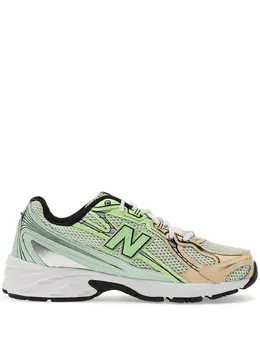 New Balance: Зелёные кроссовки 