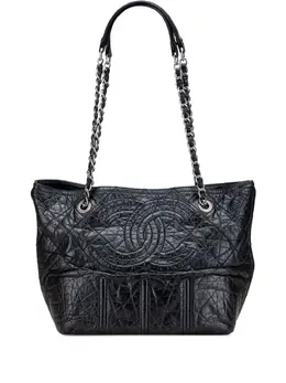 CHANEL Pre-Owned: Чёрная сумка-шоппер 