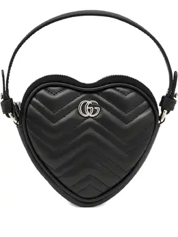 Gucci: Чёрная сумка-шоппер  GG Marmont