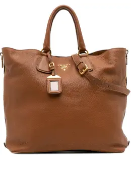 Prada Pre-Owned: Коричневая сумка-шоппер 