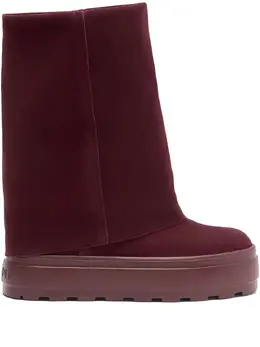Casadei: Бордовые ботинки 