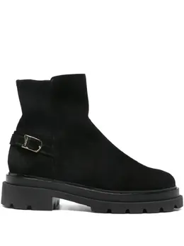 Santoni: Чёрные ботинки 