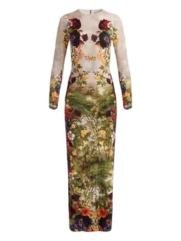 alice + olivia: Платье  Delora с растительным принтом