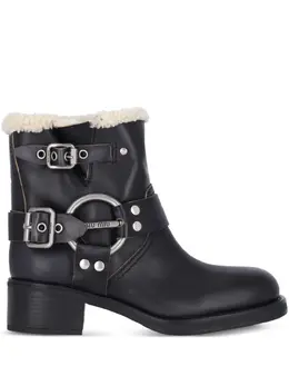 Miu Miu: Чёрные ботинки 