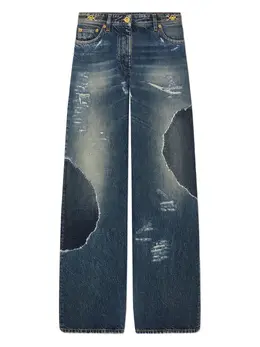 Versace: Рваные джинсы 