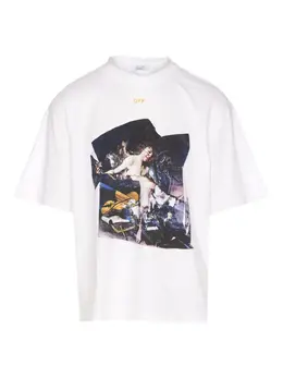 Off-White: Футболка с принтом 