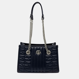 Gucci: Чёрная сумка  GG Marmont