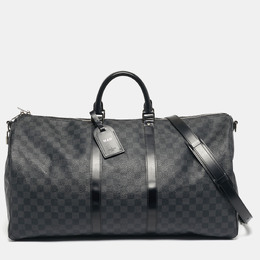 Louis Vuitton: Чёрная сумка  Keepall