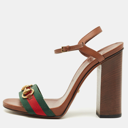 Gucci: Коричневі сандалі  Horsebit