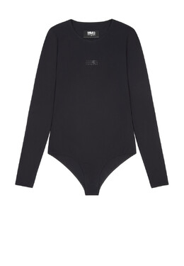 Mm6 Maison Margiela: Чёрный боди 