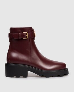 Valentino: Бордовые ботинки  VLogo