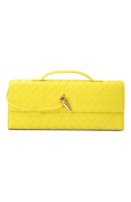 Bottega Veneta: Жёлтый клатч 