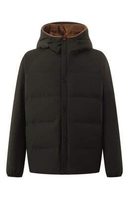 Kiton: Пуховик цвета хаки 