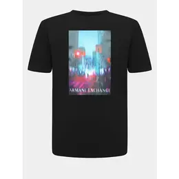 Armani Exchange: Чёрная футболка 