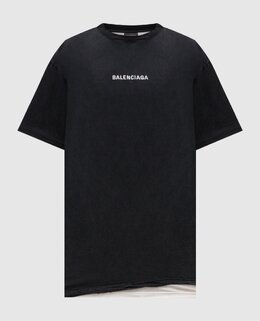 Balenciaga: Чёрная футболка 