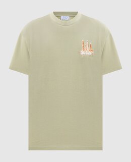 Off-White: Зелені футболки  Arrow