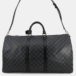 Louis Vuitton: Чёрная сумка  Keepall