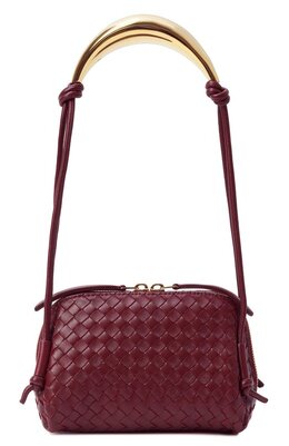 Bottega Veneta: Бордовая сумка 