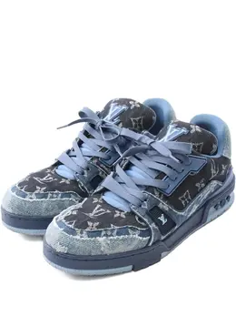 Louis Vuitton Pre-Owned: Голубые кроссовки 