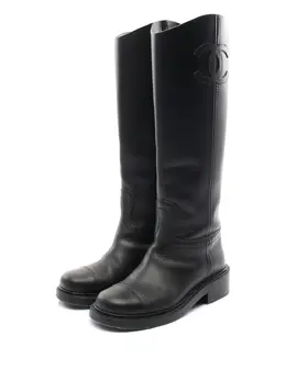 CHANEL Pre-Owned: Чёрные ботинки 