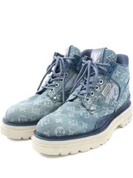 Louis Vuitton Pre-Owned: Голубые ботинки 