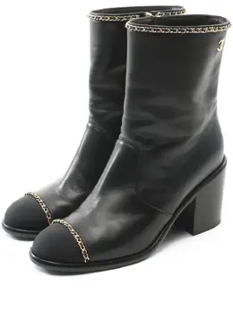 CHANEL Pre-Owned: Чёрные ботинки 