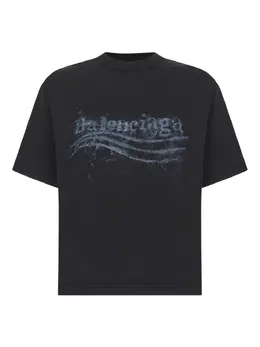 Balenciaga: Чёрная футболка 