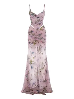 Blumarine: Платье с растительным принтом 