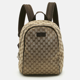 Gucci: Бежевый рюкзак  GG