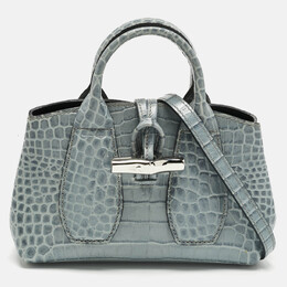 Longchamp: Блакитні сумки через плече  Roseau