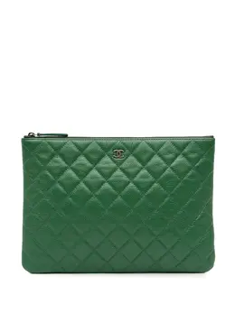 CHANEL Pre-Owned: Зелёный клатч 
