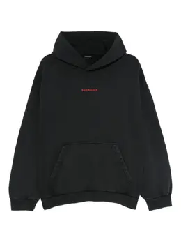 Balenciaga: Чёрная толстовка 